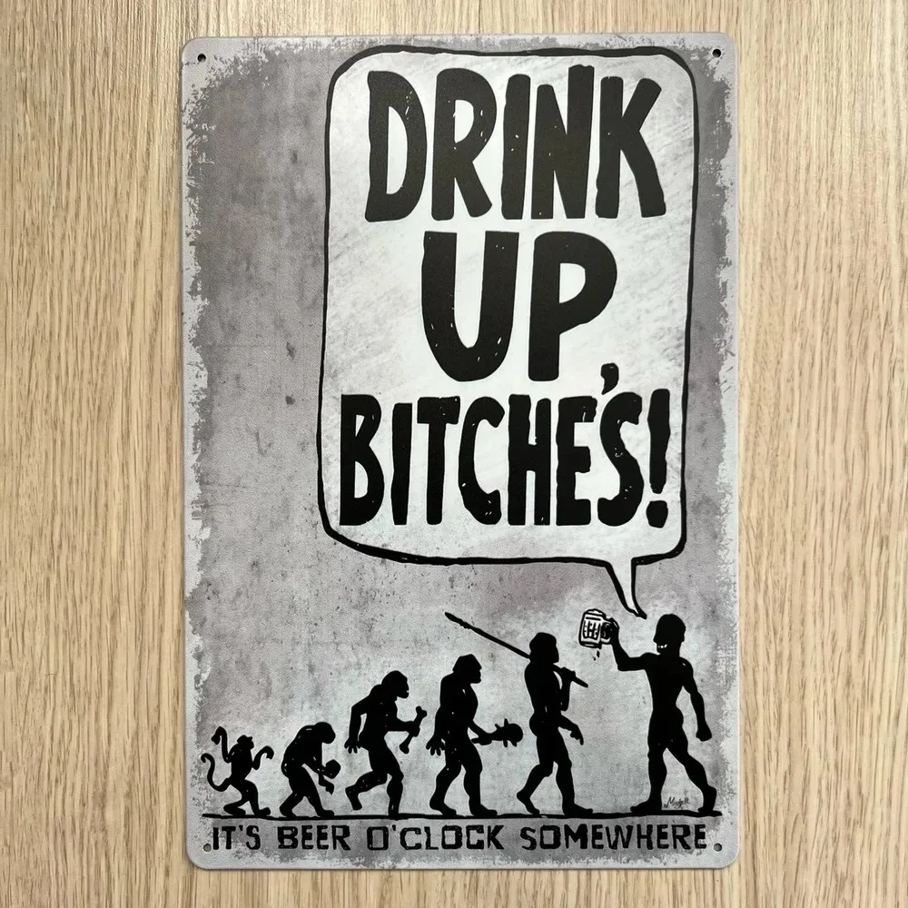 Tin Sign - Human Evolution Bee - Vintage Collectible Plates ulasan dan harga