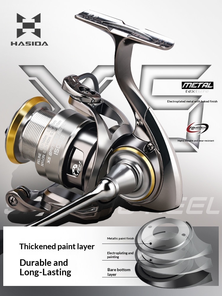 Hasida X6 Spinning Reel Metal  - Developing Tank Reel ulasan dan harga